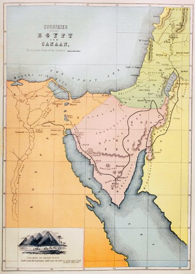 Countries between Egypt and Canaan by English School
